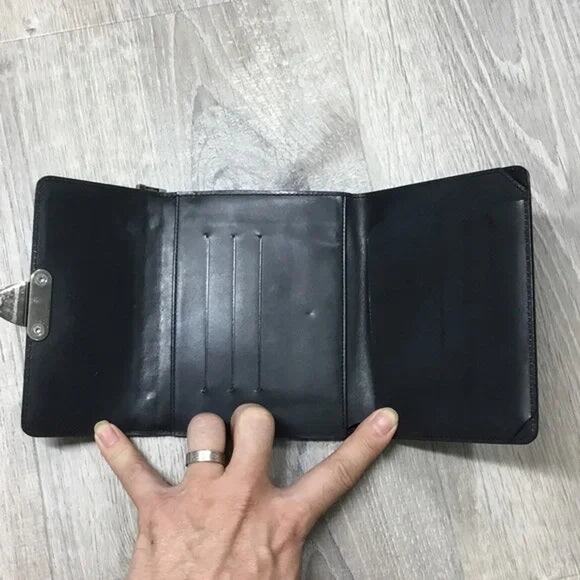 Louis Vuitton Black Monogram Glace Anouchka Wallet / Passport Holder - Picture 3 of 3